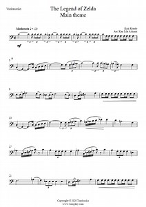 The Legend of Zelda - Main Them (Intermediate Level) (Koji Kondo) - Cello Sheet Music