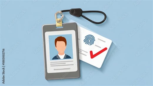 Identification Badge with Fingerprint Verification: A Secure Method for Identity Confirmation and Authentication in Various Environments and Situations.