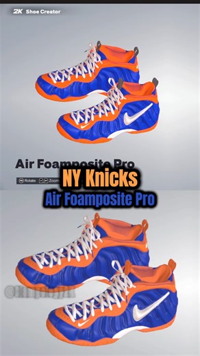NY Knicks Foamposite Customs in NBA 2K26!💙🧡