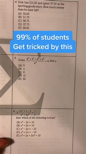 Exponents are fun #math #act #GetTheWChallenge #TeamofTomorrow #mcdonaldshacks #yourbummymathtutor #caryhan #school #sat #psat #learnontiktok #study | Math Hack
