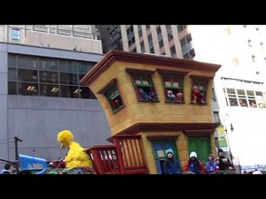 11-24-11 Macy's Thanksgiving Parade - Sesame Street float and cast