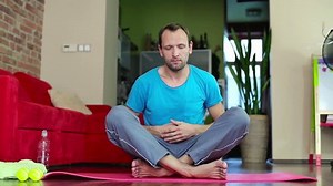 Young Man Stretching Exercising Home : vidéo de stock (100 % libre de droit) 4415354 | Shutterstock