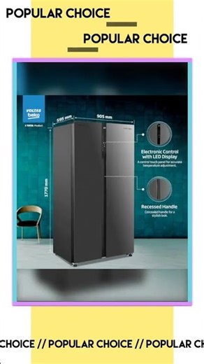 Voltas Beko, A Tata Product 472 L Side by Side Frost Free Refrigerator with ProSmart Inverter Com...