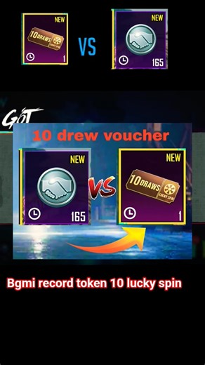 how to use lucky spin draw 10 voucher in BGMi record token 10 lucky spin