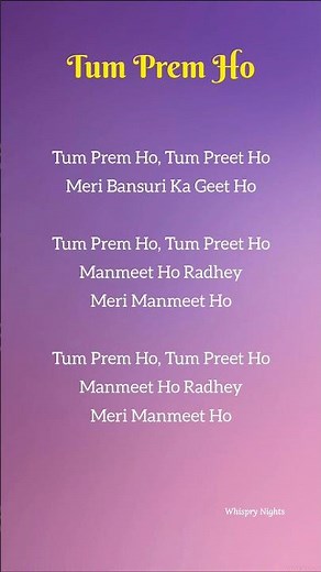 Tum Prem Ho Tum Preet Ho Lyrics | Try With Your Own Voice | Sing Along