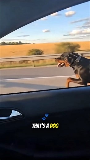 "A Black Rottweiler Running so fast Beside Our Car at Full Speed! Caught on Camera" #pets #animals #fypシ #viralvideochallenge 100% Ai generated videos Just for fun. | Jack Paywall