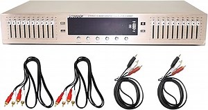 Toplionace 220V HIFI Digital HD Stereo Equalizer, EQ898 Vorverstärker Equalizer Eingebauter USB Bluetooth Home Stage Equalizer Dual 10 Segmente (EQ898, Golden)