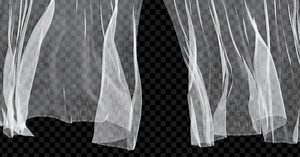 Elegant Flowing White Curtain Reveal Transition