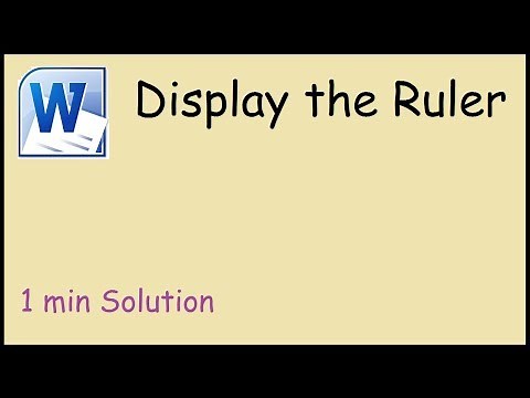 How to show the Ruler in Microsoft Word