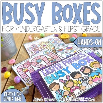 Task Boxes for Kindergarten | First Grade Math & Literacy Centers Bundle
