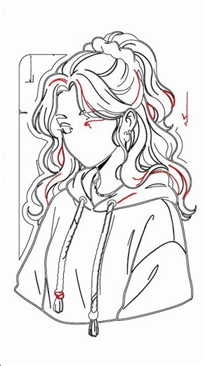 Easy Anime Girl Drawing: Hoodie & Wavy Hair for Beginners!