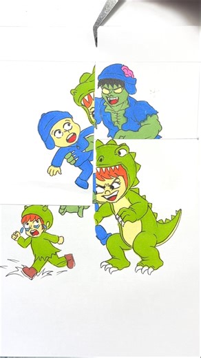 POCOYO x Nina Vad Boyz Zombie🧟‍♂️🧟‍♂️ #dance #pocoyo #art #viralshort #fyp #handmade #drawing