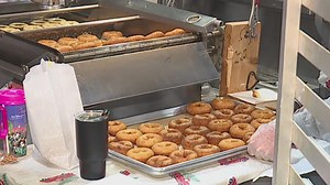 Making potato donuts at the Pa. Farm Show