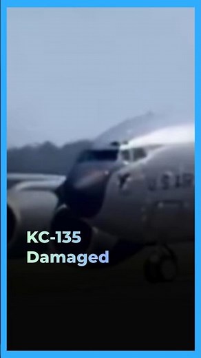 USAF Tanker Returns with Battle Damage from Middle East Attack