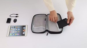 FYY Electronic Organizer, Large Travel Cable Organizer Bag Pouch Electronic Accessories Carry Case Portable Waterproof Double Layers All-in-One Storage Bag for Cable, Cord, Charger, Phone, Black