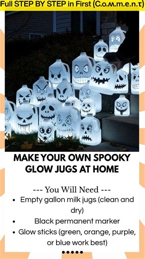 Make Your Own Spooky Glow Jugs at Home Looking for a glowing Halloween craft that kids will love? These DIY Spooky Glow Jugs are easy, eerie, and endlessly fun. With just a few simple items, you can create glowing ghostly faces that light up your porch or windowsill all night long. | Kira Recipes