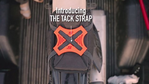 Tack Strap – 4-Way Flat Bungee Cord with Rubber Pad Grip, Non-Slip Tie Down Straps for Motorcycle, ATV, Kayak, Cycling, Camping, Truck Storage, Adjustable Bungee Cords - 2 Pack (Black & Blue)