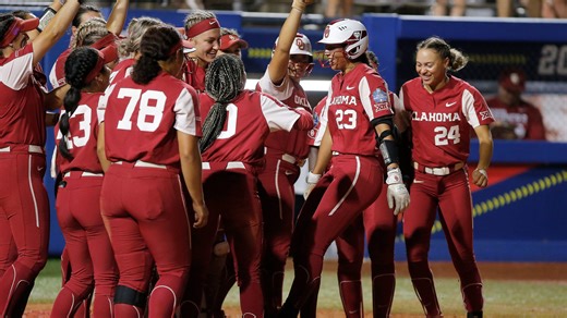 OU softball 'unbreakable, unstoppable, unshakeable' in Game 1 rout of Texas of WCWS finals