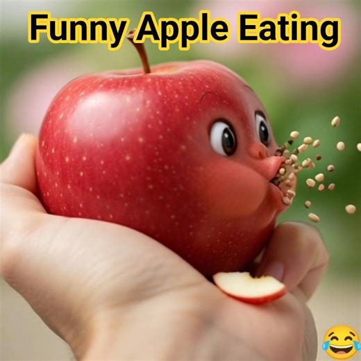 Funny Apple Eating video 😂😅🤣😁 #cartoon #funycartoon #animation