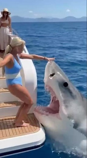 When a Woman Jumps… and a Shark Comes Flying Up 😱