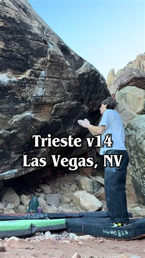Trieste V14 . Friction Labs Athlete Eli Perry cruising this hard Red Rocks classic. #climbing #rockclimbing #frictionlabs #climbingtiktok #bouldering
