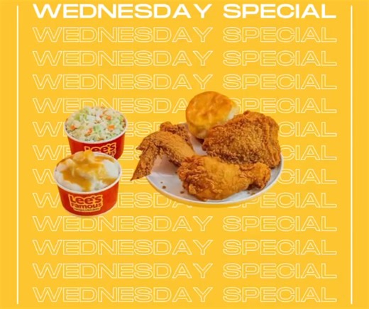 Why cook when you can crunch? 襤 Get your midweek fix with our 3pc Bone-In Meal, 2 sides, and a biscuit for only $8.19! Only on Wednesdays — only at Lee’s Berea!  | Lee's Famous Recipe Chicken of Berea | Facebook