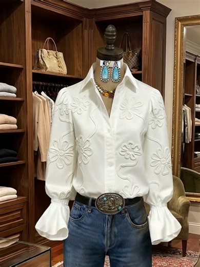 Elevated Western-Inspired Embroidered Blouse