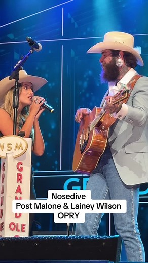 Post Malone & Lainey Wilson Nosedive Collaboration at the Grand Ole Opry
