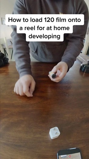 How to load 120 film onto a reel for at home development. #120 #120film #mediumformat #developathome #athomedeveloping #loadfilm #kodak #portra #tutorial