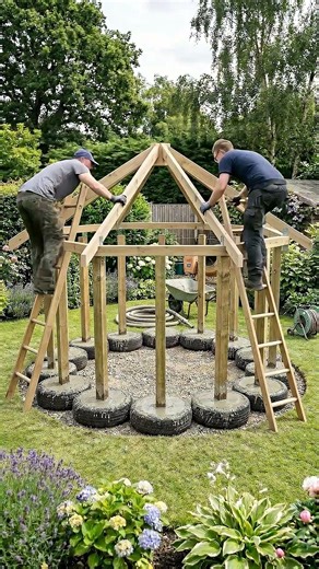 Backyard Turned Into a Cozy Gazebo.