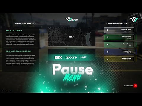 FiveM Custom Pause Menu [ ESX / QBCore / Standalone ]