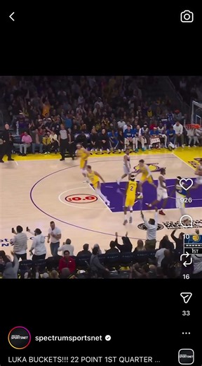(Via spectrum sportsnet ) LUKA BUCKETS!!! 22 POINI 151 QUARTER#lakers