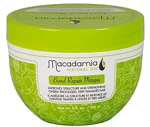 Macadamia Natural Oil Bond Repair Masque, 8 Fluid Ounces - Helps Revive and Strengthen Overly Processed, Damaged Hair with Fermented Aminoacids, Argan Oil, Sunflower Oil