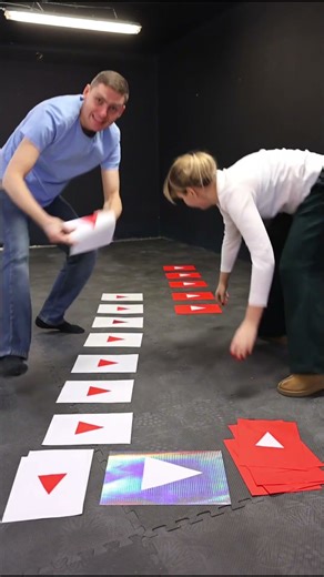 Race to Assemble YouTube Play Buttons! #challenge #games