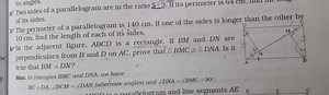 In the adjacent figure, ABCD is a rectangle. If BM and DN are p... | Filo