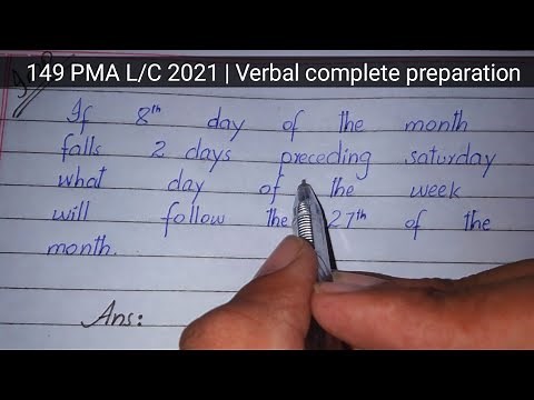 149 pma long course 2021 | Verbal Test | Time Sequence