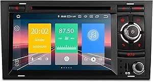 XTRONS Android 10 Car Stereo Radio DVD Player 7 Inch Touch Screen Double Din GPS Navigation Bluetooth Head Unit Supports Plug and Play Android Auto WiFi Backup Camera DVR OBD2 TPMS for Audi A4 S4 RS4