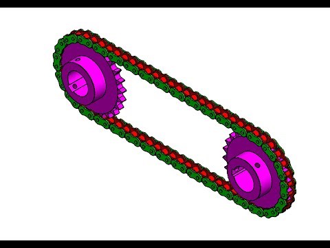 3DCAD【SOLIDWORKS】 スプロケット／チェーン組立