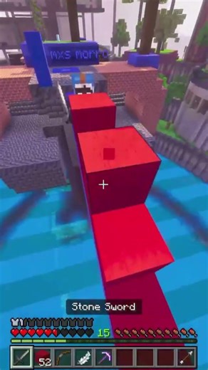 I don't know how I hit that 3 block extension! #minecraft #thehive