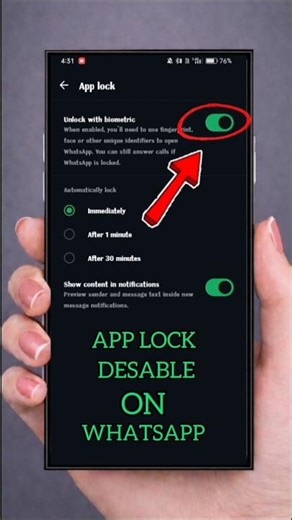 Whatsapp App Loch Desable Kaise kare 🔐|| Fingerprint Lock Remove WhatsApp 2026 || #whatsapp #viral