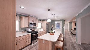 Astro Creations Ranch 3A2093-P An absolutely stunning home! Including a large cozy kitchen with a hidden pantry to the backdoor roof covered patio, this home has all you need. For more on this model: https://tinyurl.com/5xdmk9cs | Commodore Homes of Pennsylvania