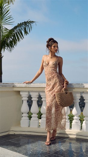 REVOLVE on Instagram: "Prints for paradise 🐆🌴 @brunalirio in the @laquan_smith Slip Dress + @osereeswimwear Animalier Two Piece Bikini Set ✨ Shop them + more vacay looks now at the link in bio"