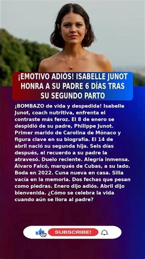 💔Isabelle Junot (34) MUERE SU PADRE PHILIPPE JUNOT (2026) #UltimaHora #España