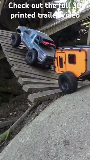testing the 3d printed trailer behind the Basecamp #axial #rccar #scx10