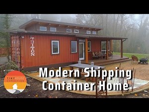 Modern Container Home Built w/ 2 40ft Containers + 8ft Bridge