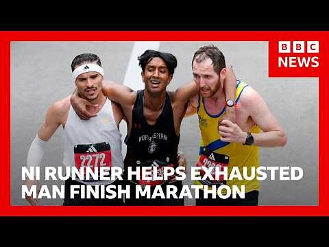 Runners praised for helping exhausted man finish Boston marathon
