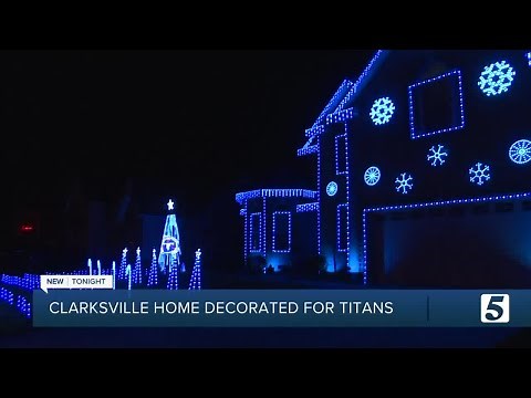 Clarksville man creates 'Code Blue' Christmas lights display for Titans