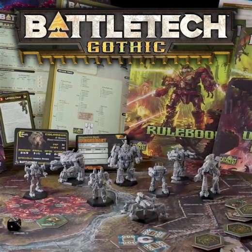 Don't forget to grab your copy of #BattleTech #Gothic! This new, Continuum series box set features EIGHT reimagined, classic 'Mech designs, an expansive rulebook with new systems EXCLUSIVE to BattleTech Gothic, a short story by the venerated Herbert A. Beas II, and MUCH more! Now available at the Catalyst Game Labs webstore and your local game store! https://bit.ly/BT-Gothic #miniatures #tabletop #grimdark #wargame | BattleTech