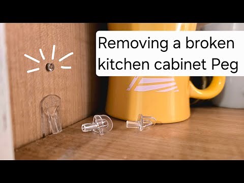 How to Remove a Broken Shelf Peg from your kitchen cabinets #kitchen #CabinetRepair #diy