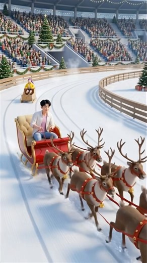 From Cardboard To Gold - The Ultimate Christmas Sleigh Race #kpop #rumi #jinu #hunter #christmas